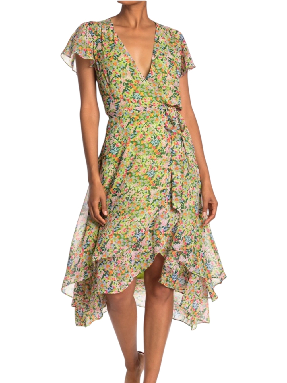 Sage Collective Floral Wrap Midi Dress 8